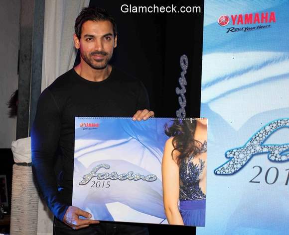 John Abraham launches the Yamaha Fascino 2015 calendar