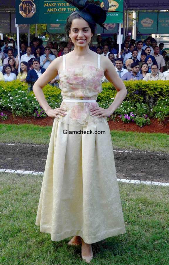 Kangana Ranaut in Dolce Gabbana at the McDowell Signature Indian Derby 2015