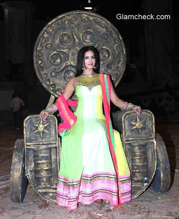 Sunny Leone goes desi during the media interactions of her film Leela