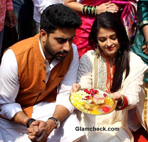 Abhishek Bachchan and Aishwarya Rai Bachchan celebrate Gudi Padwa