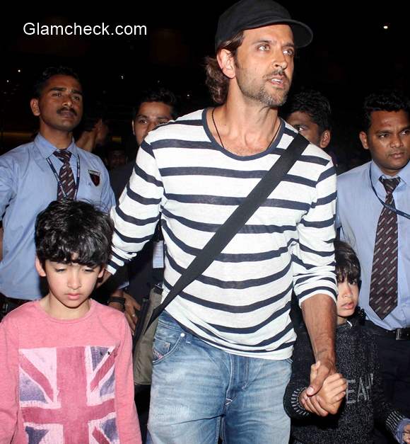 Hrithik Roshan spotted with his sons Hrehaan and Hridhaan