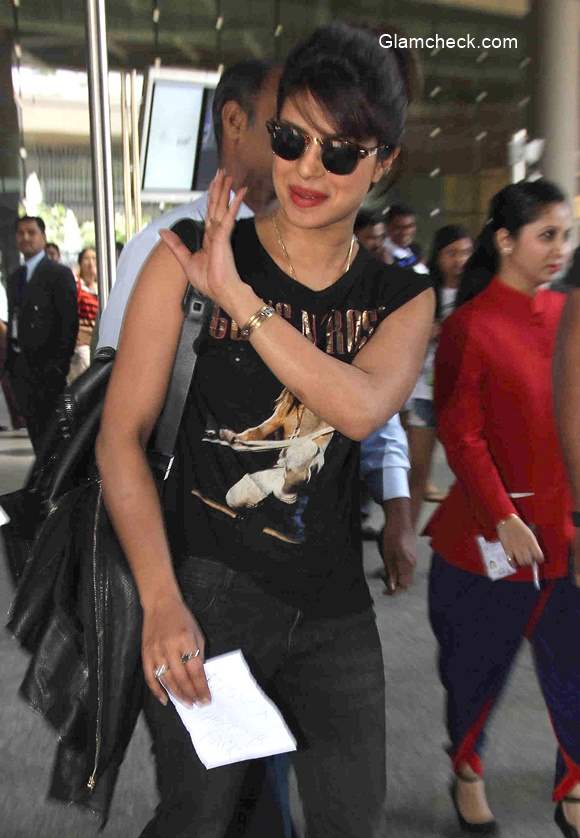 Priyanka Chopra at Mumbai International airport