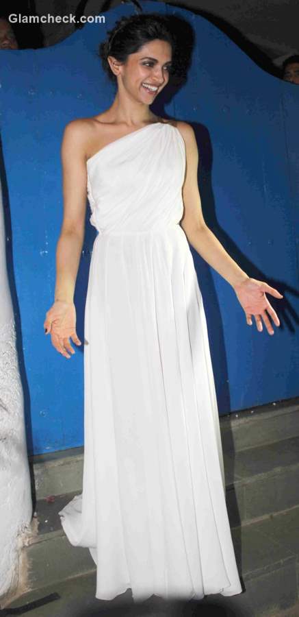 Deepika Padukone in White Gown at  success party of Piku