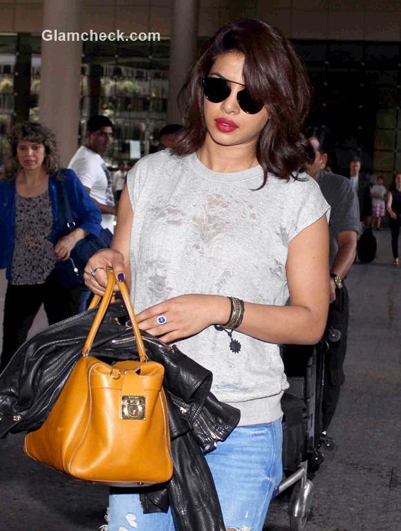 Celeb Travel look – Priyanka Chopra spotted at Mumbai Airport — Indian