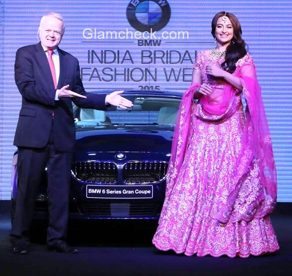 Sonakshi Sinha launches the BMW 6 Series Gran Coupe at the BMW India Bridal Fashion Week 2015