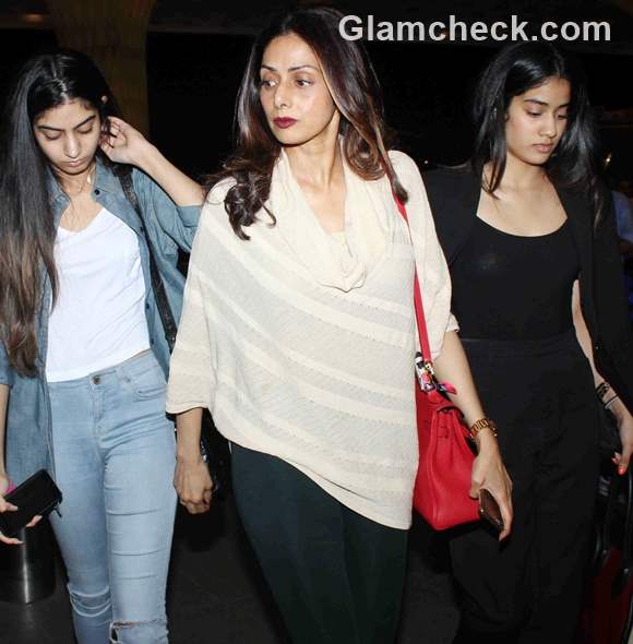 sridevi photographed at mumbai airport with louis vuitton tote - High Heel  Confidential