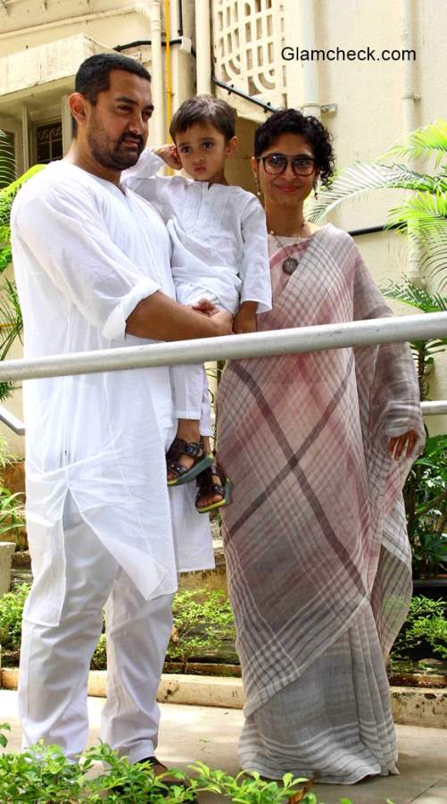 Aamir Khan wife Kiran Rao son Azad Rao Khan during Eid-ad-Fitr celebrations