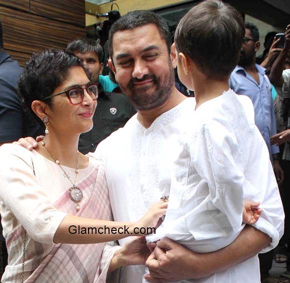 Aamir Khan wife Kiran Rao with son Azad Rao Khan