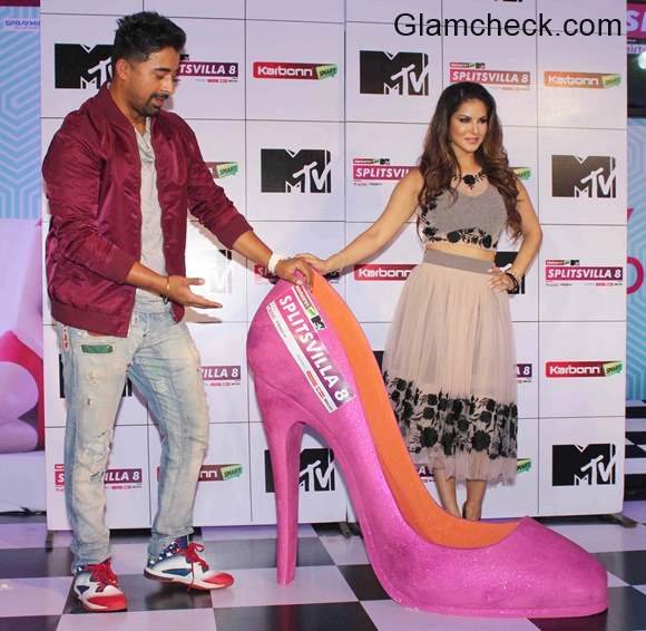 Rannvijay Singh and Sunny Leone during the press conference of MTV Splitsvilla 8