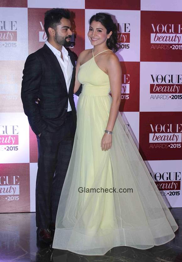 Virat Kholi and Anushka Sharma at the Vogue India Beauty Awards 2015