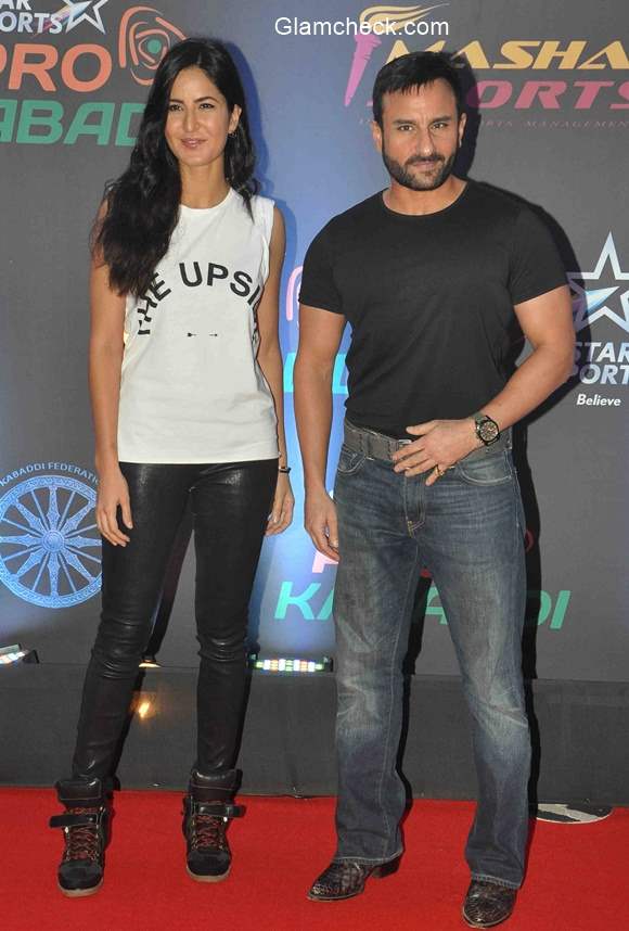 Saif and Katrina at the finals of Pro Kabaddi League season 2