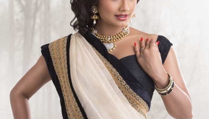 Indian Festival Look with Black And White Combination