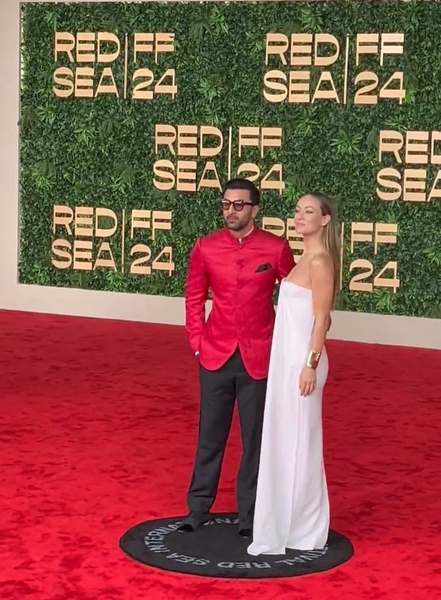 Ranbir Kapoor and Olivia Wilde on the Red Carpet at the 2024 Red Sea International Film Festival