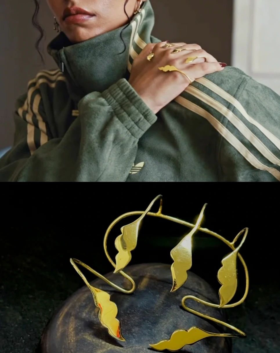 Adidas India Styles the Tang Jacket With Athiiya’s Sculptural Jewellery