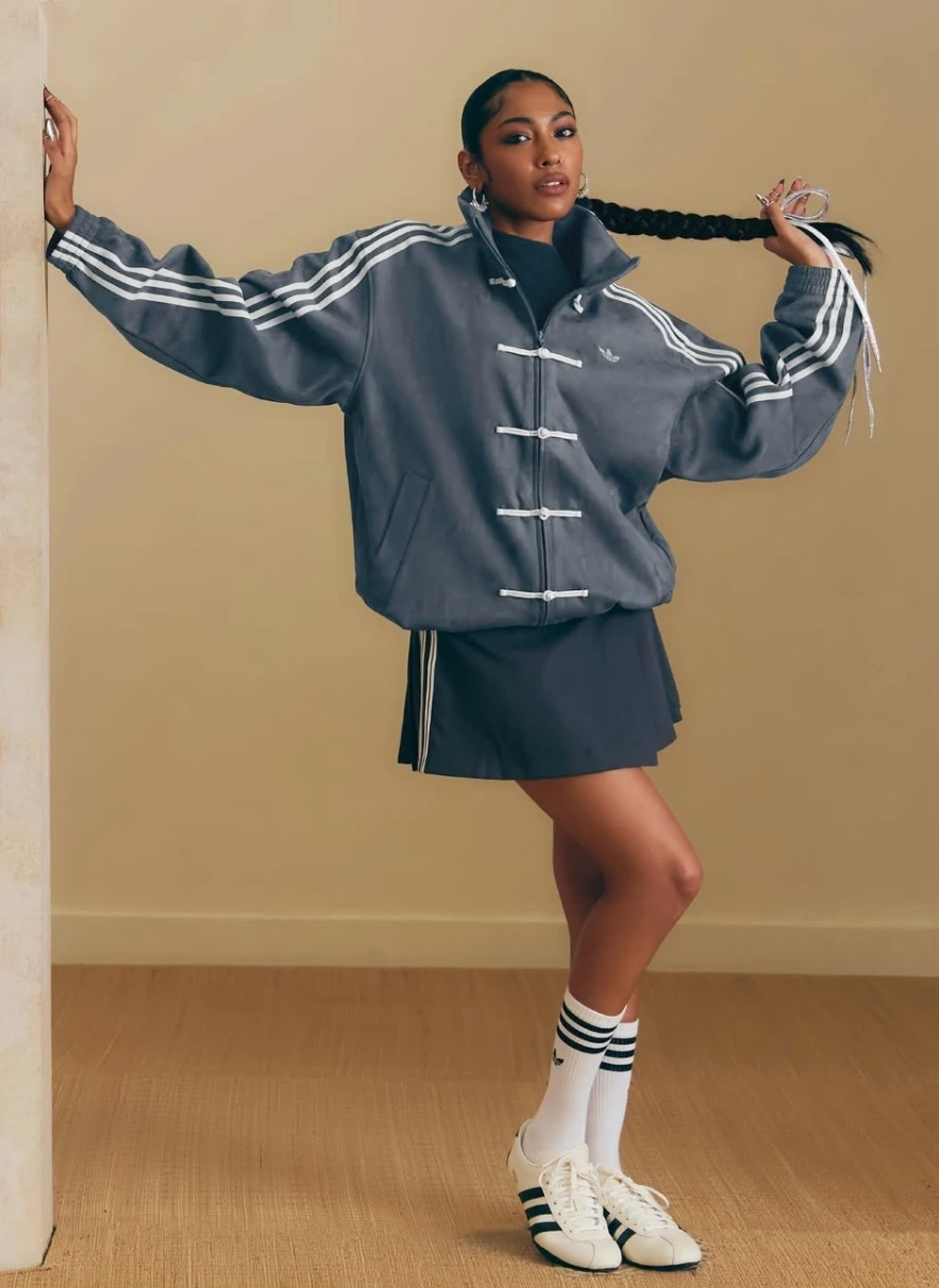 Adidas India Styles the Tang Jacket With Athiiya’s Sculptural Jewellery
