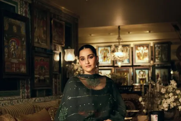 Sonam Kapoor Looks Regal in Gaurang Shah’s Green Lehenga