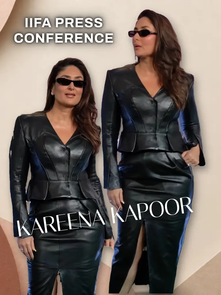 Kareena Kapoor in an All-Leather Look at IIFA press conference