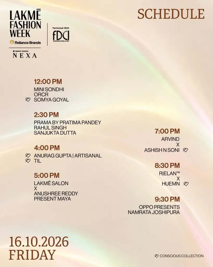Lakmé Fashion Week x FDCI October 2026: Delhi Schedule