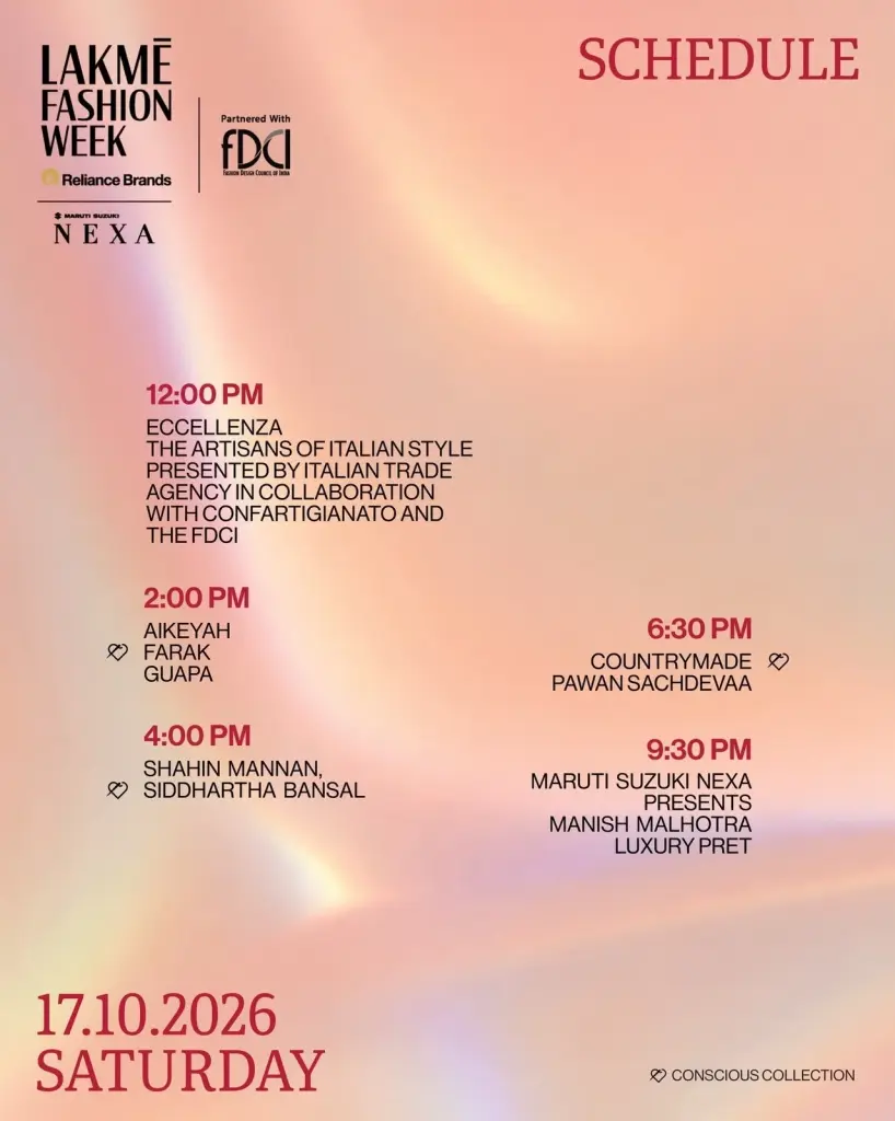 Lakmé Fashion Week x FDCI October 2026: Delhi Schedule