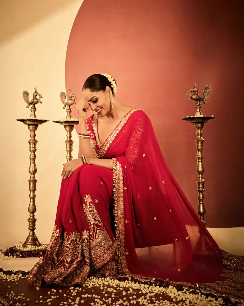 Bipasha Basu 2026 Red Saree Look