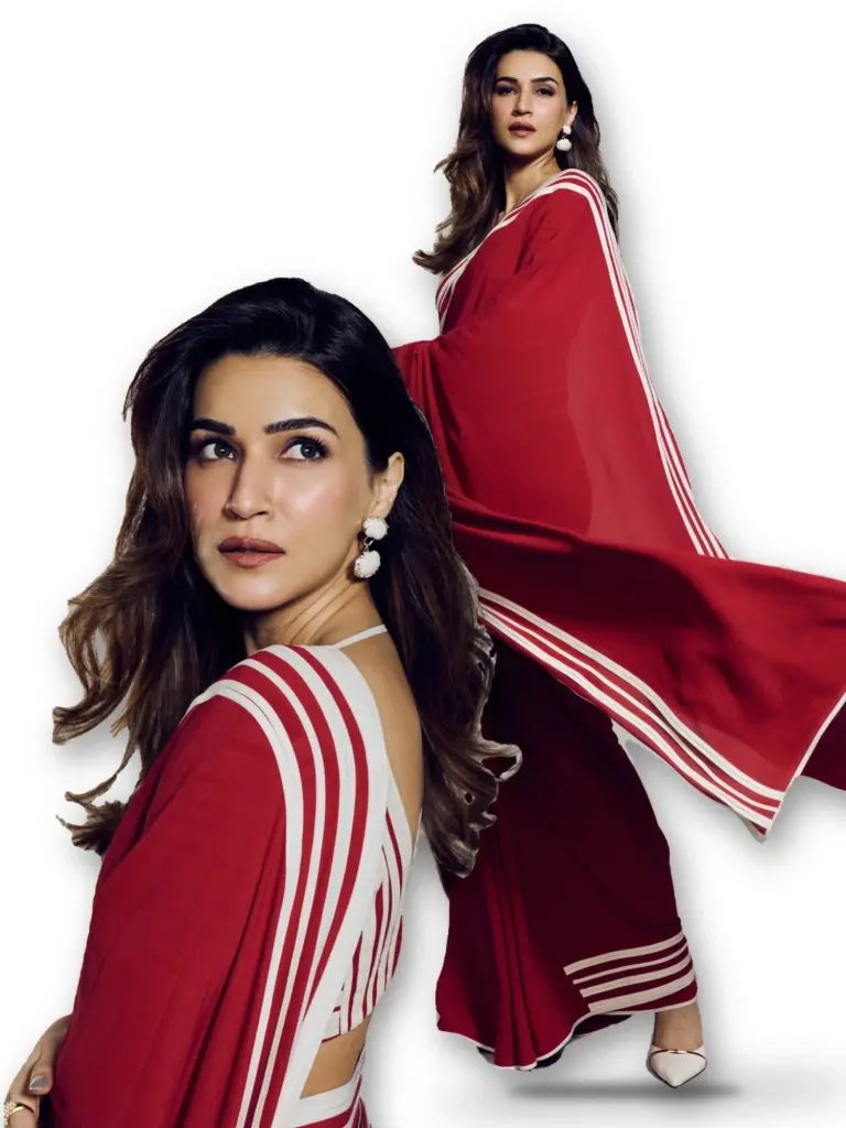 Kriti Sanon Striped saree at NDTV World Summit 2026