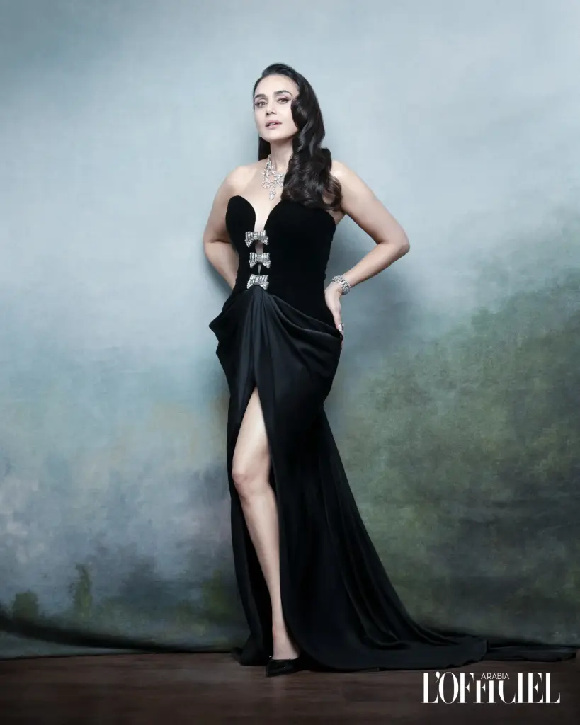 Preity Zinta, whose style embraces both traditional Indian outfits and contemporary fashion