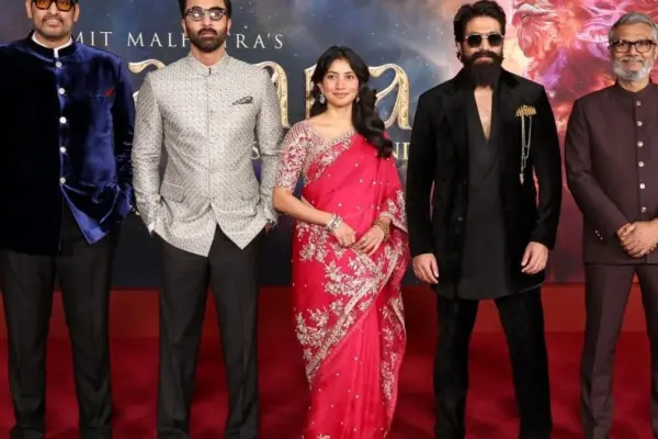 Ranbir Kapoor, Sai Pallavi and Yash at the Ramayana world premiere in Los Angeles
