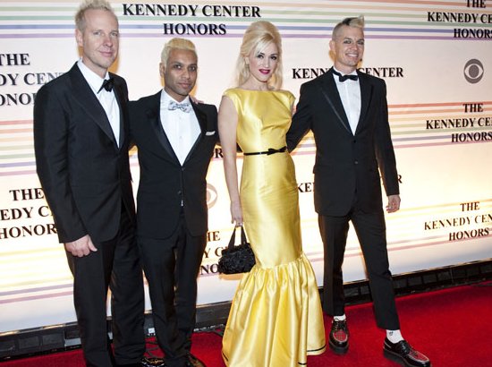 Gwen Stefani in prada dress with crew Kennedy Center Honors