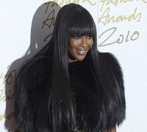 Naomi Campbell in Alexander McQueen at 2010 British Fashion Awards