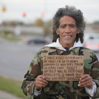 Homeless man Ted Williams