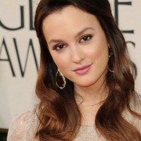 Leighton Meester hairstyle makeup Golden Globe Awards 2011