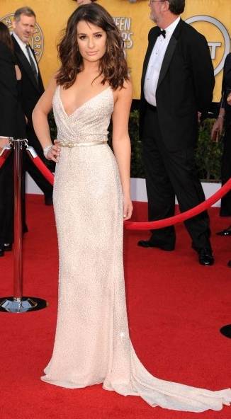 lea-michele-Oscar De La Renta gown