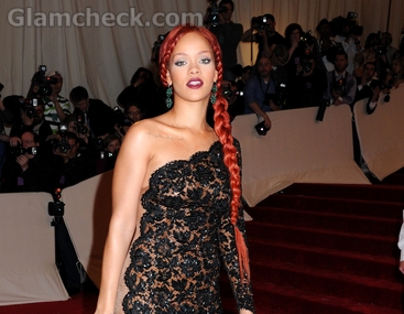 Rihanna-hairstyle-red-hair-French-braid-met-gala