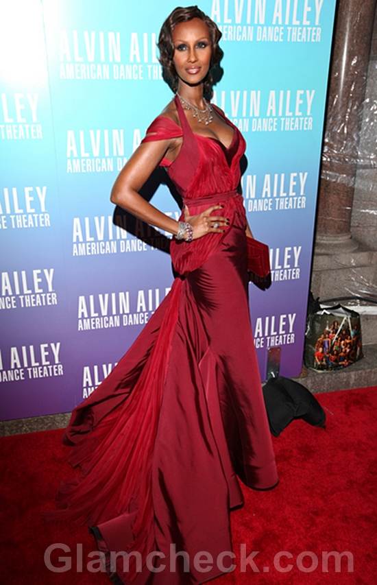 Iman in Fabulous Red Dress at Gala Benefit