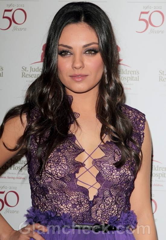 Mila Kunis Wows in Racy Purple Dress at Charity Do