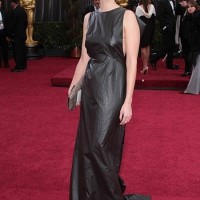 Oscars 2012 celebrities black gray gowns Anne-Sophie Bion