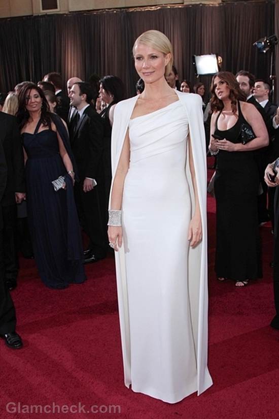 Oscars 2012 celebrities white gowns Gwyneth Paltrow