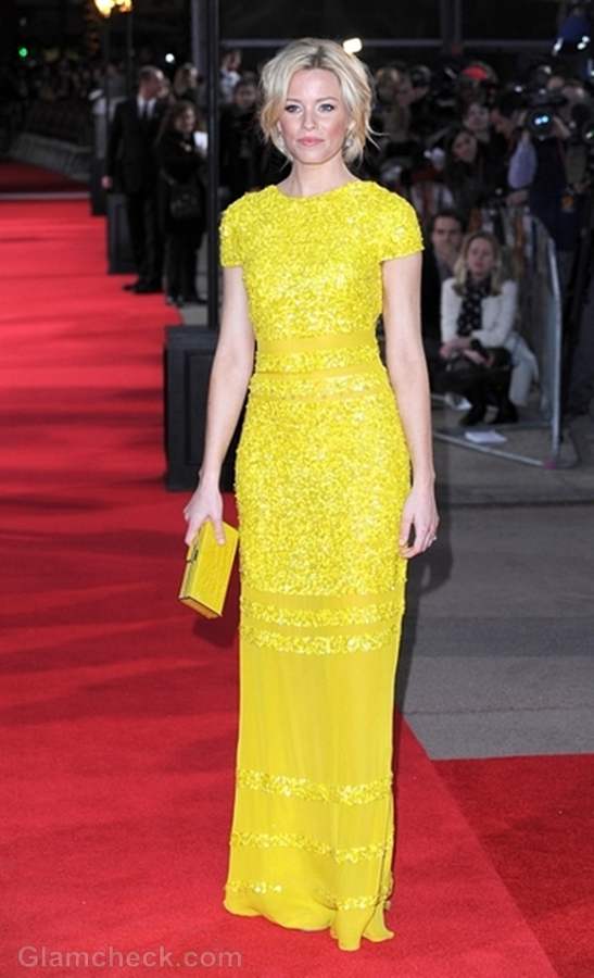 Elizabeth Banks Yellow Gown Hunger Games Premiere