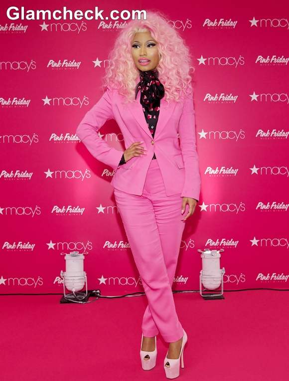 Nicki Minaj in Pink Suit for Pink Friday Fragrance Launch