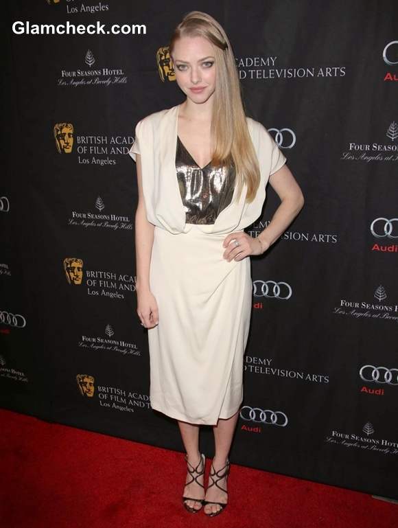 Amanda Seyfried in Ivory Number at 2013 BAFTA Tea Party