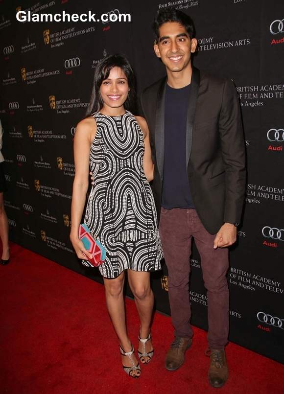 Freida Pinto dev patel At 2013 BAFTA Awards Season Tea Party In LA