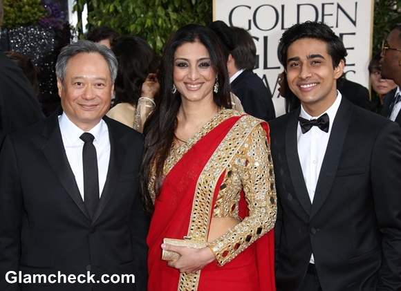 Tabu in Red Sari at 2013 Golden Globe Awards