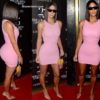 Kim Kardashian in Pink Snug Dress 2018