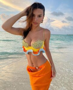 Emily Ratajkowski Celebrates 30th Birthday in Versace Outfits