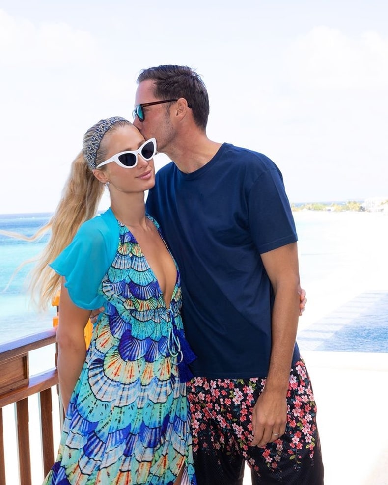 Paris Hilton with husband Carter Reun on theor Honeymoon 2022