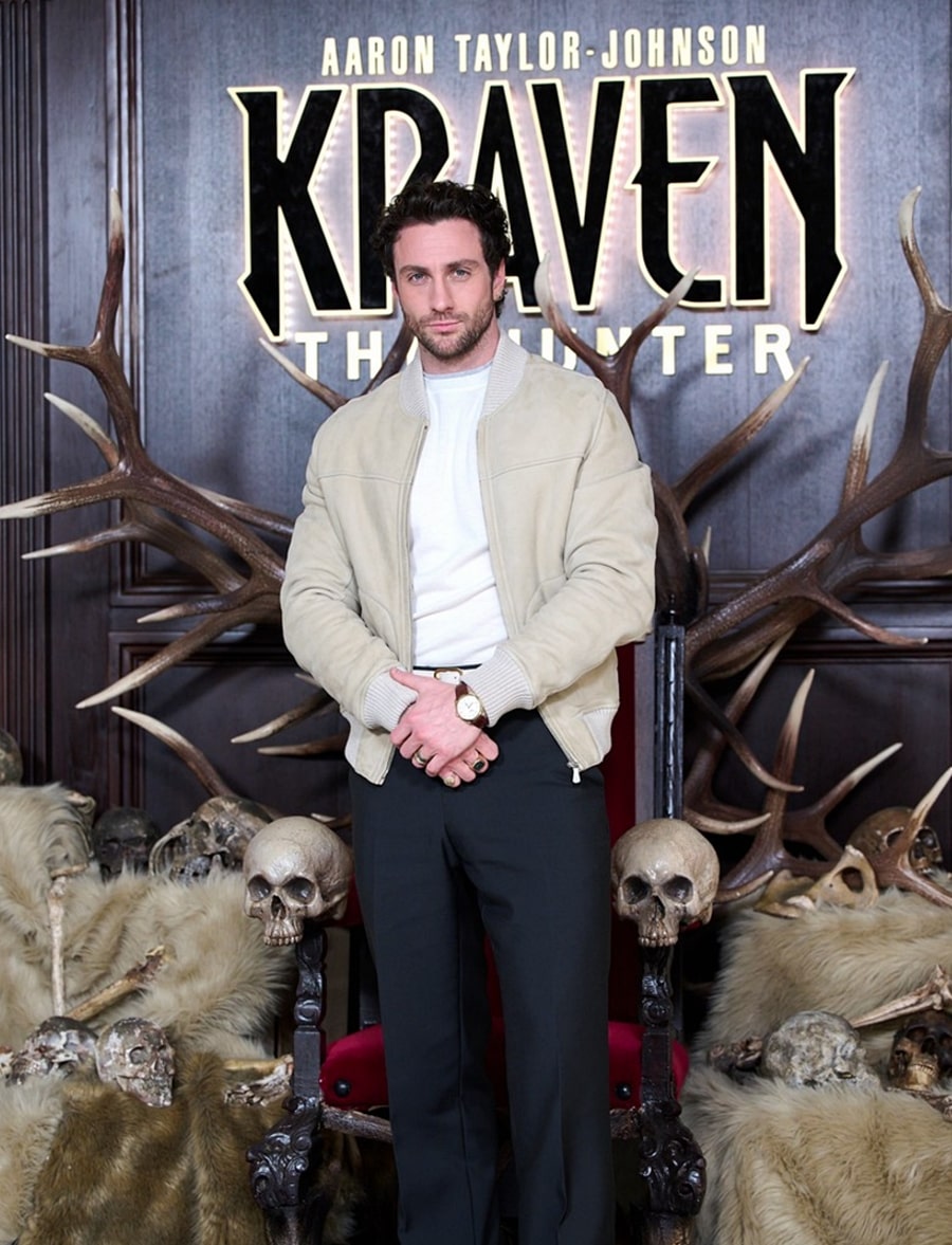 Aaron Taylor-Johnson Promotes Kraven the Hunter in Madrid