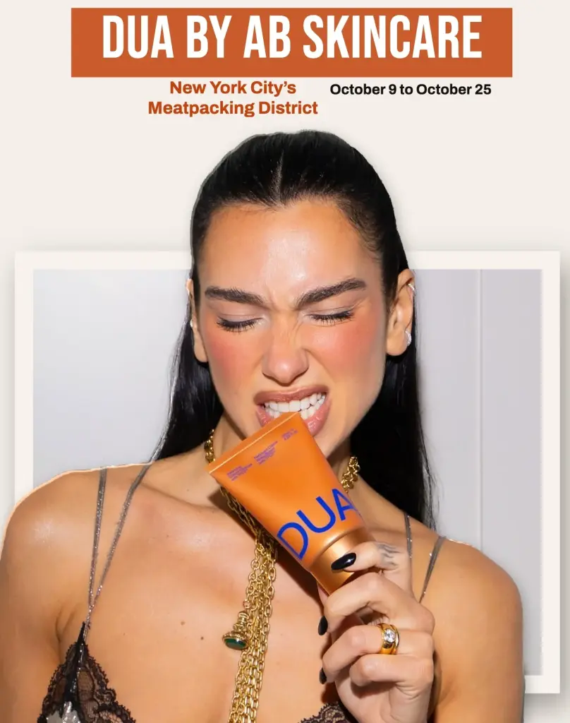 Dua Lipa Brings Her DUA by AB Skincare Pop Up to New York City