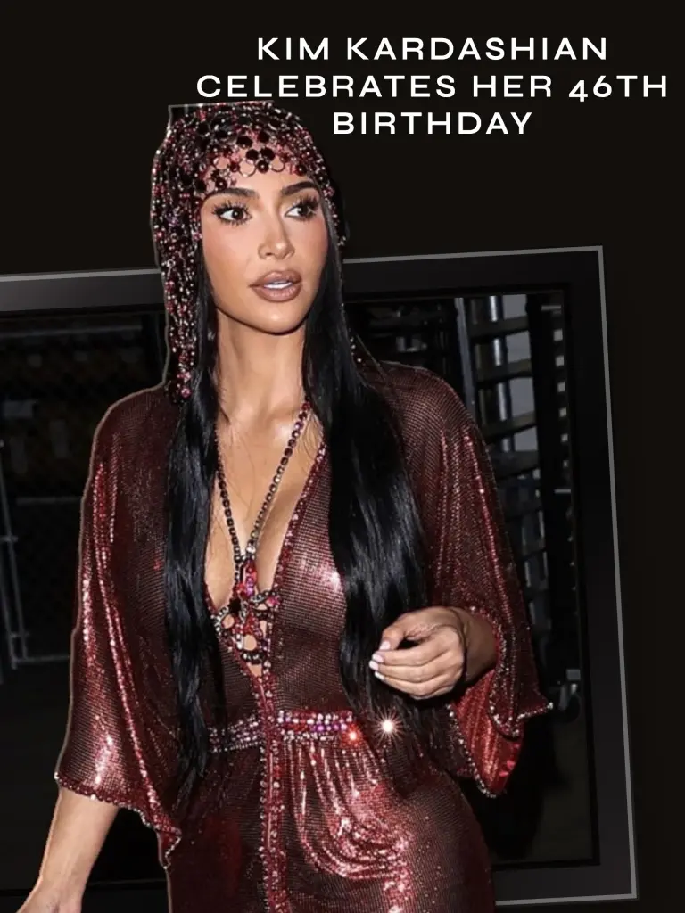 Kim Kardashian Celebrates Her 46th Birthday in a Red-Hot Look