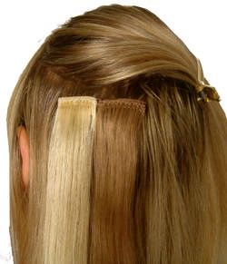 applying clip-in hair extensions