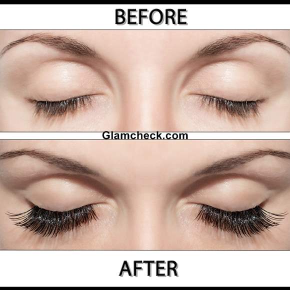 False Eyelashes before and after